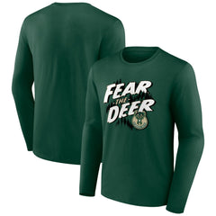 Milwaukee Bucks Tip-Off Long Sleeve T-Shirt Hunter Green - NBA
