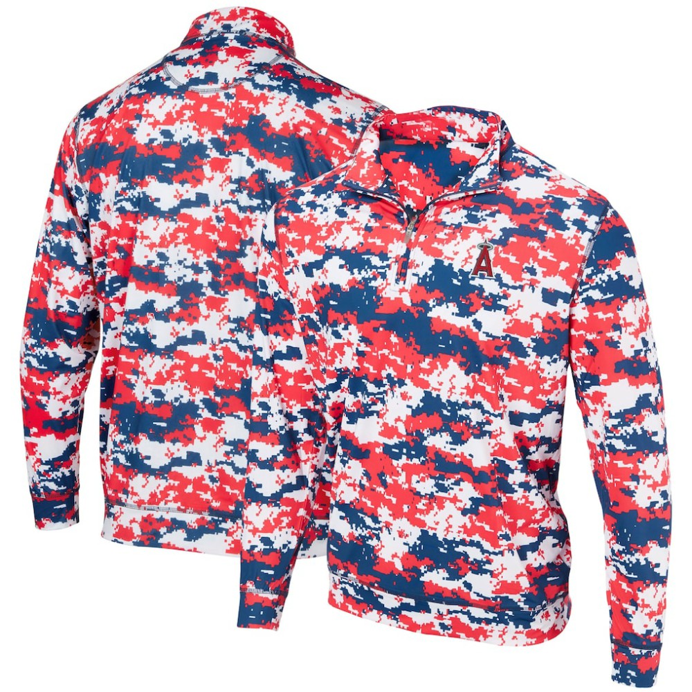 Los Angeles Angels Digital Camo Performance Quarter-Zip Pullover Jacket - MLB