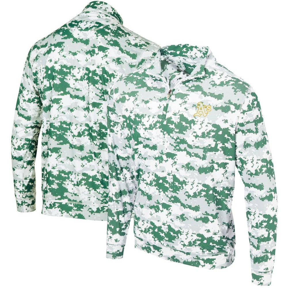 Athletics Digital Camo Performance Quarter-Zip Pullover Jacket - MLB