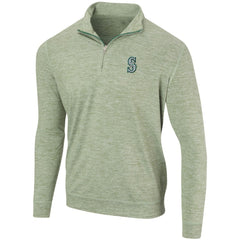 Seattle Mariners Peached Marled Yarn Quarter-Zip Pullover Jacket - MLB