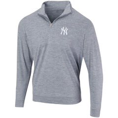 New York Yankees Peached Marled Yarn Quarter-Zip Pullover Jacket - MLB