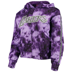 Los Angeles Lakers Women's Galaxy Sublimated Windbreaker Pullover Full-Zip Hoodie Purple - NBA