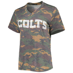 Jonathan Taylor Indianapolis Colts Majestic Threads Women's Name & Number V-Neck Tri-Blend T-Shirt Camo | NFL