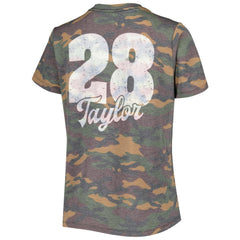 Jonathan Taylor Indianapolis Colts Majestic Threads Women's Name & Number V-Neck Tri-Blend T-Shirt Camo | NFL