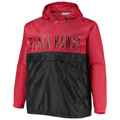 Chicago Blackhawks Big & Tall Anorak Half-Zip Pullover Hoodie - Red - NHL