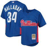 Roy Halladay Philadelphia Phillies Mitchell & Ness Youth Cooperstown Collection Mesh Batting Practice Jersey - MLB