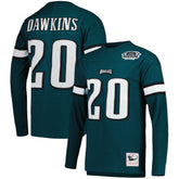 Brian Dawkins Philadelphia Eagles Retired Player Name & Number Long Sleeve Top Midnight Green | Mitchell & Ness