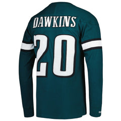 Brian Dawkins Philadelphia Eagles Retired Player Name & Number Long Sleeve Top Midnight Green | Mitchell & Ness