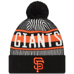 San Francisco Giants New Era Striped Cuffed Knit Hat with Pom - MLB