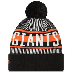 San Francisco Giants New Era Striped Cuffed Knit Hat with Pom - MLB