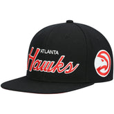 Atlanta Hawks Hardwood Classics Script 2.0 Snapback Hat Black - NBA