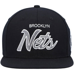 Brooklyn Nets Hardwood Classics Script 2.0 Snapback Hat Black - NBA