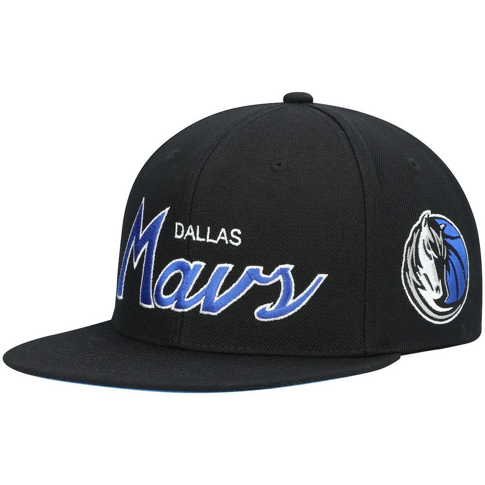 Dallas Mavericks Hardwood Classics Script 2.0 Snapback Hat Black - NBA