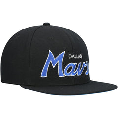 Dallas Mavericks Hardwood Classics Script 2.0 Snapback Hat Black - NBA