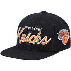 New York Knicks Hardwood Classics Script 2.0 Snapback Hat Black - NBA