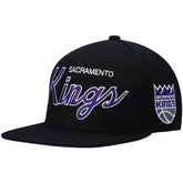 Sacramento Kings Hardwood Classics Script 2.0 Snapback Hat Black - NBA