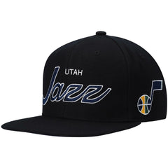 Utah Jazz Hardwood Classics Script 2.0 Snapback Hat Black - NBA
