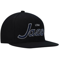 Utah Jazz Hardwood Classics Script 2.0 Snapback Hat Black - NBA
