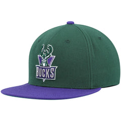 Milwaukee Bucks Hardwood Classics Team Two-Tone 2.0 Snapback Hat Green/Purple - NBA