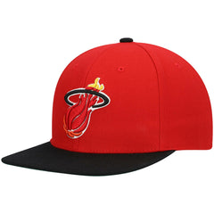 Miami Heat Hardwood Classics Team Two-Tone 2.0 Snapback Hat Red/Black - NBA