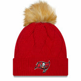 Tampa Bay Buccaneers New Era Women's Snowy Cuffed Knit Hat with Pom Red | NFL