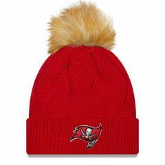 Tampa Bay Buccaneers New Era Women's Snowy Cuffed Knit Hat with Pom Red | NFL