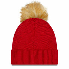 Tampa Bay Buccaneers New Era Women's Snowy Cuffed Knit Hat with Pom Red | NFL