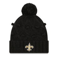 New Orleans Saints New Era Women's Toasty Cuffed Knit Hat with Pom Black | NFL