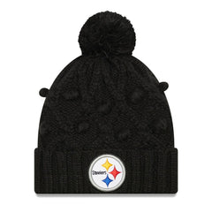 Pittsburgh Steelers New Era Women's Toasty Cuffed Knit Hat with Pom Black | NFL
