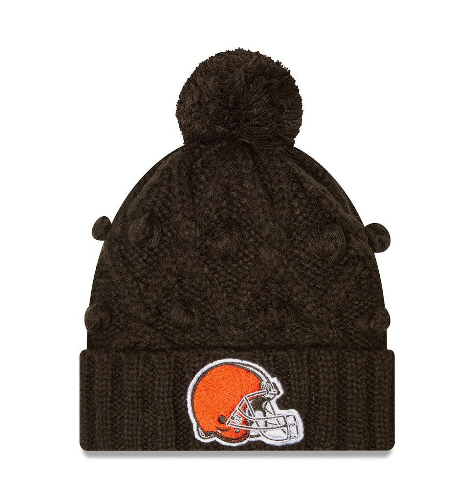 Cleveland Browns New Era Women's Toasty Cuffed Knit Hat with Pom Brown | NFL