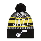 Utah Jazz Striped Cuffed Pom Knit Hat Navy - NBA