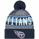 Tennessee Titans New Era Striped Cuffed Knit Hat with Pom Navy | NFL