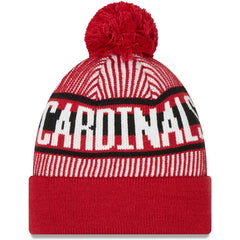 Arizona Cardinals New Era Striped Cuffed Knit Hat with Pom Cardinal | NFL