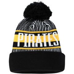 Pittsburgh Pirates New Era Youth Striped Cuffed Knit Hat with Pom - MLB