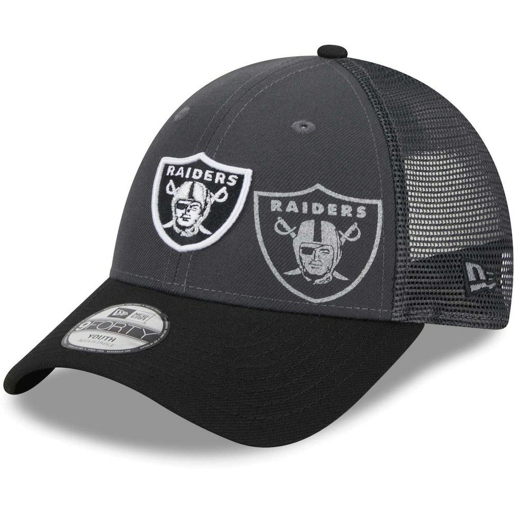 Las Vegas Raiders New Era Youth Reflect 9FORTY Adjustable Hat Graphite | NFL