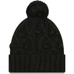 Pittsburgh Steelers New Era Girls Youth Toasty Cuffed Knit Hat with Pom Black | NFL