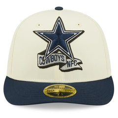 Dallas Cowboys New Era 2022 Sideline Low Profile 59FIFTY Fitted Hat Cream/Navy | NFL