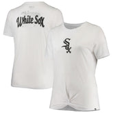 Chicago White Sox New Era Women's Plus Size 2-Hit Front Knot T-Shirt - MLB