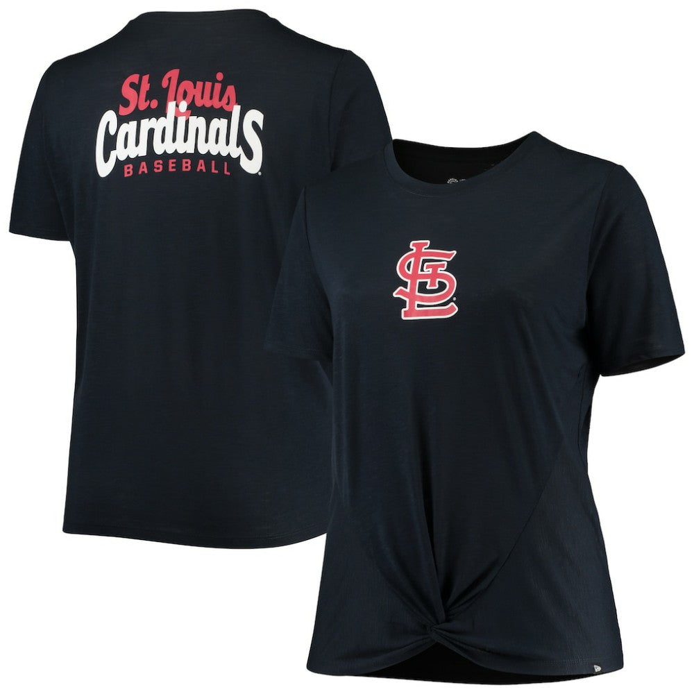 St. Louis Cardinals New Era Women's Plus Size 2-Hit Front Knot T-Shirt - MLB