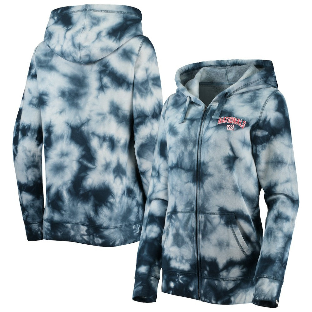 Washington Nationals New Era Women's Tie-Dye Full-Zip Hoodie - MLB