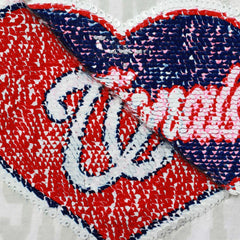 Washington Nationals New Era Girls Youth Flip Sequin Heart Crop Top - MLB