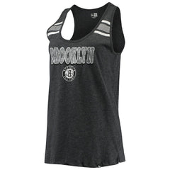Brooklyn Nets Women's Scoop-Neck Racerback Tank Top Heathered Black - NBA