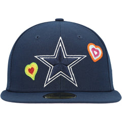 Dallas Cowboys New Era Chain Stitch Heart 59FIFTY Fitted Hat Navy | NFL