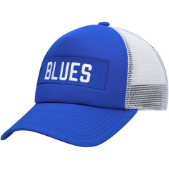 St. Louis Blues adidas Team Plate Trucker Snapback Hat - Blue/White - NHL