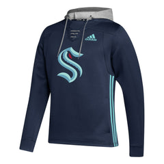Seattle Kraken adidas Skate Lace Primeblue Team Pullover Hoodie - Deep Sea Blue - NHL