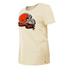 Cleveland Browns New Era Women's Chrome Sideline T-Shirt Cream | NFL