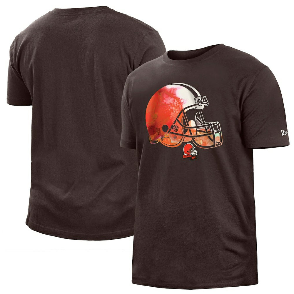 Cleveland Browns New Era 2022 Sideline Ink Dye T-Shirt Brown | NFL