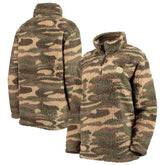 Boston Bruins G-III Sports by Carl Banks Women's Sherpa Quarter-Zip Jacket - Camo - NHL