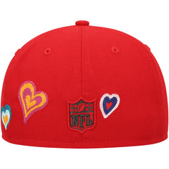 Tampa Bay Buccaneers New Era Chain Stitch Heart 59FIFTY Fitted Hat Scarlet | NFL