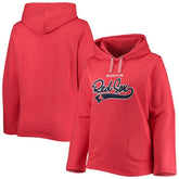 Boston Red Sox Soft as a Grape Women's Plus Size Side Split Pullover Hoodie - MLB